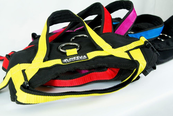 Neewa Utility Service Dog Harness (Medium, Yellow): Padded Vest For Walking Easy To Put On And Take Off - Back Handle With Clip For Leash - Suggested With Our Hands Leash Belt