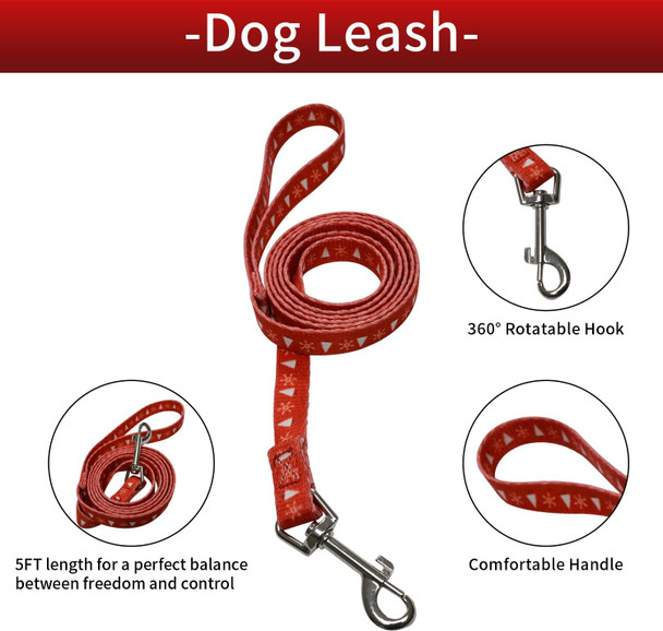Nestroad Step-In Dog Harness No Pull,Escape Proof Cat Harness And Leash Set,Reflective Dog Vest Harness For Walking(Red&Snow,Small)