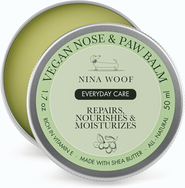 Vegan Paw Balm Dogs & Nose Balm - All-Natural, Rich In Vitamin E Moisturizing Formula With Coconut Oil For Dogs & Shea Butter, Dog Paw Pad Balm, Non-Toxic, Safe To Lick Paw Soother For Dogs