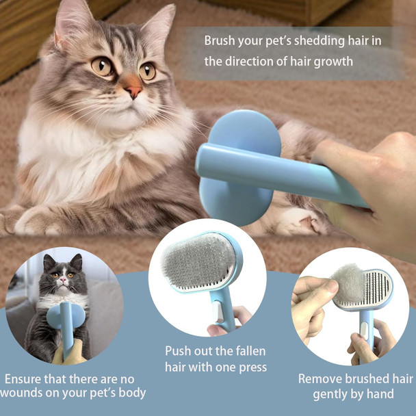 Dog Brush For Shedding, Undercoat Rake For Dogs, Cat Hair Brush, Self Cleaning Slicker Brush For Short And Long Haired Cats Dogs, Dog Deshedding Brush Easily Removes Tangles Hair And Loose Undercoat