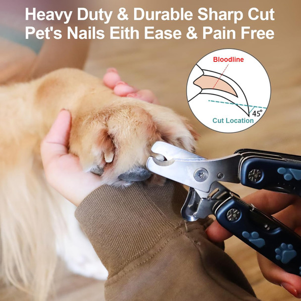 Dog Nail Clipper,4 In 1 Multifunction Pet Nail Clippers Heavy Duty Metal Dog Nail Trimmers Perfect For Large, Medium And Small Breed – Dog Nail Trimmers Designed For Thick Toenails