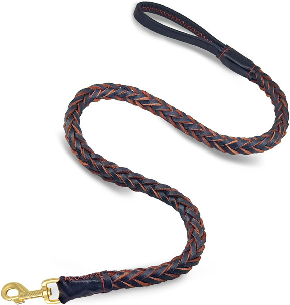 Leather Dog Leash, Durable Braided Dog Training Leash, Heavy Duty Leather Dog Leashes, Soft And Comfortable Leather Leash For Large And Medium Dogs