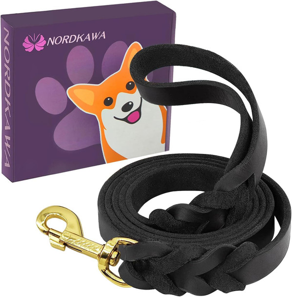 Leather Dog Leash 6Ft 3/4- Braided Dog Training Leash, Heavy Duty Dog Leashes, Soft Leather Leash With Dog Treat Training Pouch, Dog Leash Large Dogs For Large Medium Small Dogs Leather Dog Leash 6Ft 3/4- Braided Dog Training Leash, Heavy Duty Dog Leashes, Soft Leather Leash With Dog Treat Training Pouch, Dog Leash Large Dogs For Large Medium Small Dogs