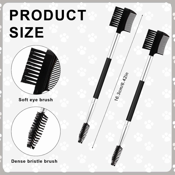 2Pcs Double-Headed Dog Eye Comb, Soft Bristles Dog Eye Cleaning Brush Dog Eye Booger Tear Stain Remover For Cat Pet Grooming Tools
