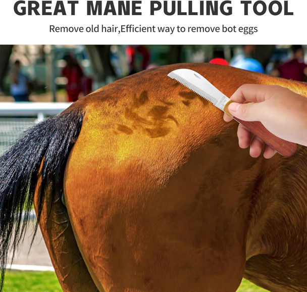 Hand Stripping Tools For Horse Dog Grooming Shedding Blade Stripping For Horse Bot Eggs,Right Handed Fold Up Design