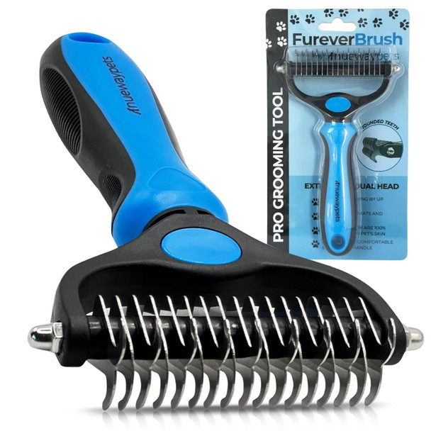 Reduce Shedding With The Original Fureverbrush By Nuewaypets - Pro Undercoat Grooming Tool For Dogs Deshedding And Dematting Tool