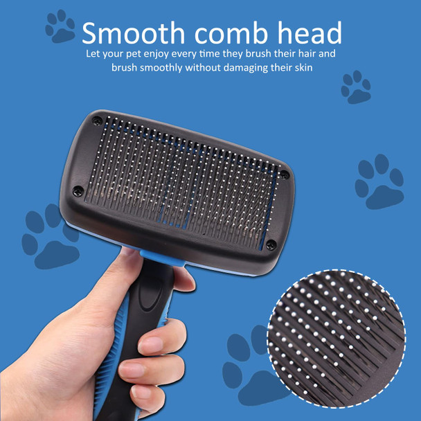 Cat, Dog Brush, Self Cleaning Pet Brush For Grooming Long Short Haired Dog&Cat With Release Button,Cat Brush For Shedding, Removes Loose Undercoat Mats Tangled Hair For Indoor Cats