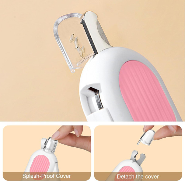 Odoland Cat Nail Clipper With Led Light And Nail File, Dog Claw Trimmer With Bright Light To Avoid Excessive Cutting - Pet Grooming Tool For Tiny Dog Cat Kitten Bunny Rabbit Pink