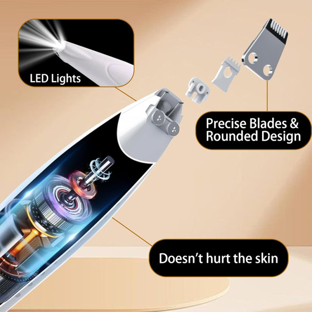 Dog Paw Trimmer With Led Light，Cordless Rechargeable Dog Clippers，Low Noise Dog And Cat Clippers，Pet Grooming Clippers Hair Trimmer