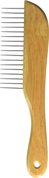 Wooden Handle Comb For Grooming Long Haired Cats & Dogs - Pet Detangler Brush For Long & Curly Hair - Comb Removes & Prevents Matted Fur - Perfecting For Cocker, Poodle Mixes, Cat Undercoat