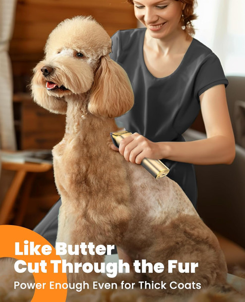 Oneisall Dog Clippers For Grooming For Heavy Thick Coat, 2 Speed Low Noise Dog Grooming Kit Rechargeable Cordless Dog Trimmers With Metal Blade For Dogs,Pets