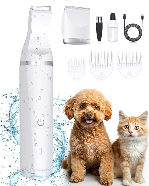 Oneisall Dog Clippers For Grooming, Cordless Dog Paw Trimmers With Double Blades, Low Noise Dog Clippers For Trimming Hair Around Paws, Eyes, Ears, Face, Rump