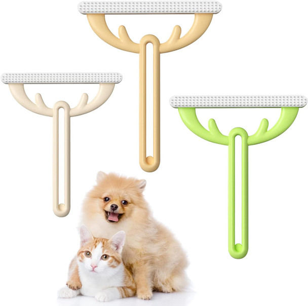 Pet Hair Remover 3 Pack, Portable Dog Cat Hair Remover Cleaner Carpet Scraper For Sofas, Couch, Clothes Or Blanket