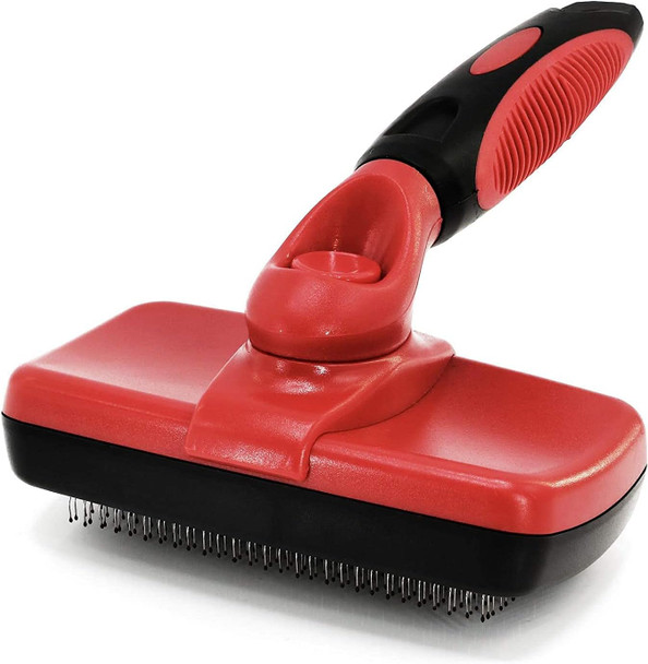 Self Cleaning Slicker Brush – Dog Slicker Brush Removes Loose Undercoat, Mats & Tangled Hair – Pet Slicker Brush For Small, Medium & Large Cats & Dogs With All Hair Types – With Retractable Bristles