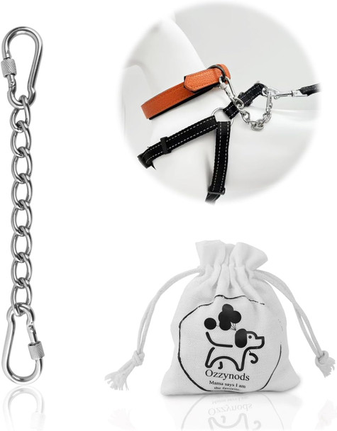 Dog Collar Safety Clip, Chew Proof Prong Collar Double Ended Backup Clasp Stainless Steel, Heavy Duty Dog Chain Leash Connector For Harness, Pinch Collar, Gentle Lead With Carabiner, 8In