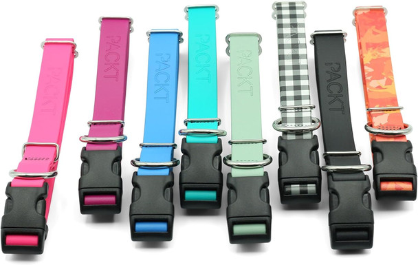 Endeavor X3 Waterproof Dog Collar Made In Usa, Odor Proof,100% Waterproof Leather-Like Biothane Dog Collar Rust-Proof Stainless Steel Hardware 2-Year Chew- White Check-Large/Xl