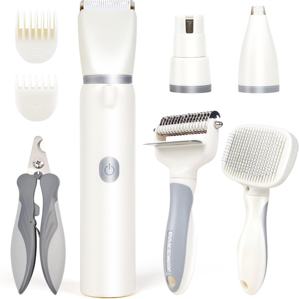 Pakeway Dog Clippers Grooming Cleaning Slicker Brush Kit, Low Noise Dog Clippers And Dog Paw Trimmer Kit, For Grooming Pet Hair Trimmers For Small And Large Dogs Cats Animals