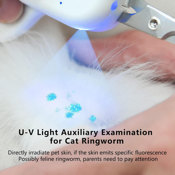 Pakeway Pet Nail Clipper With Led & -U-V Light, Cat Claw Trimmer With Ultra Bright Led Light For Nail Bloodline To Avoid Over Cutting, Sharp Angled Blade Grooming Tool For Dog Cat Rabbit Small Animals