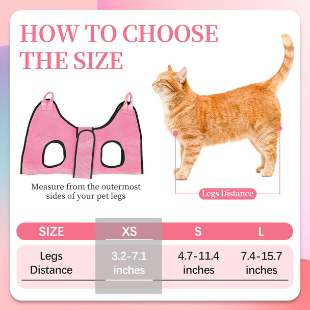 Dog Grooming Hammock, Pet Grooming Hammock For Cats & Dogs With Security Strap, Dog Sling For Nail Trimming With Nail Clippers/Trimmer, Nail File, Pet Comb(Pink Xs)