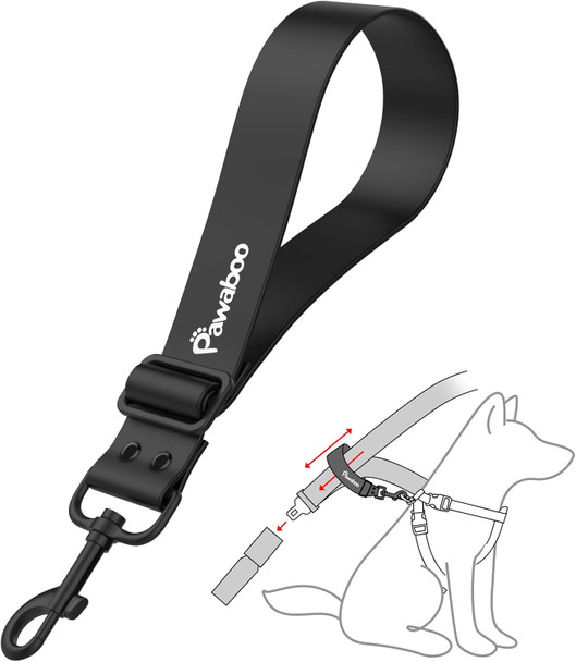Pawaboo Pet Car Seatbelt, Dog Safety Belt, Universal Chew-Proof Dog Car Restraint With Adjustable Strap, Dog Leash Dog Seatbelt Harness With 360° Hook, 20 In