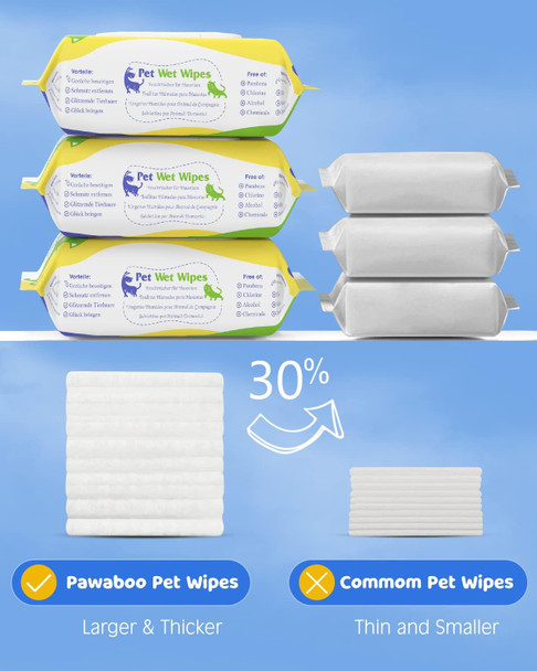 Pawaboo Dog Wipes For Paws And Butt, Unscented Hypoallergenic Pet Wipes For Dog Cat, Soft Thick Dog Grooming Wipe For Cleaning Deodorizing With Lids, Puppy Wipes For Face Ears Body- 1Pack/100Count