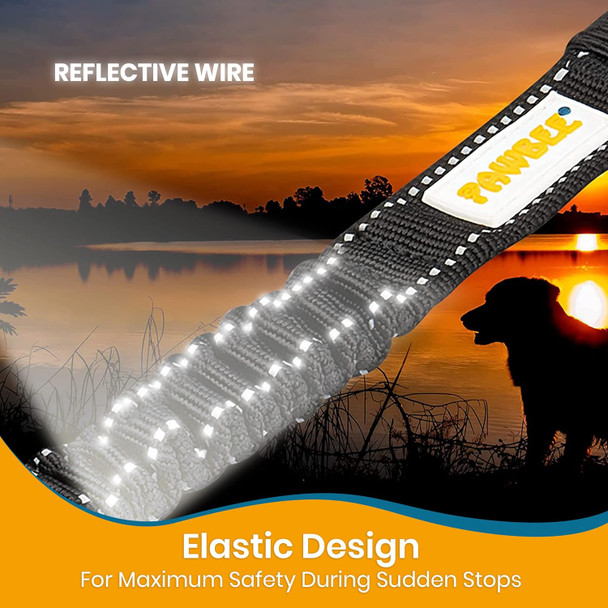 Pawbee 2 Pack Dog Seat Belts For Cars - Adjustable, Elastic Bungee Dog Car Harness With Easy Clip, 3-In-1 Safety Dog Car Seat Belt, Durable Car Leash Seatbelt For Medium To Large Dogs