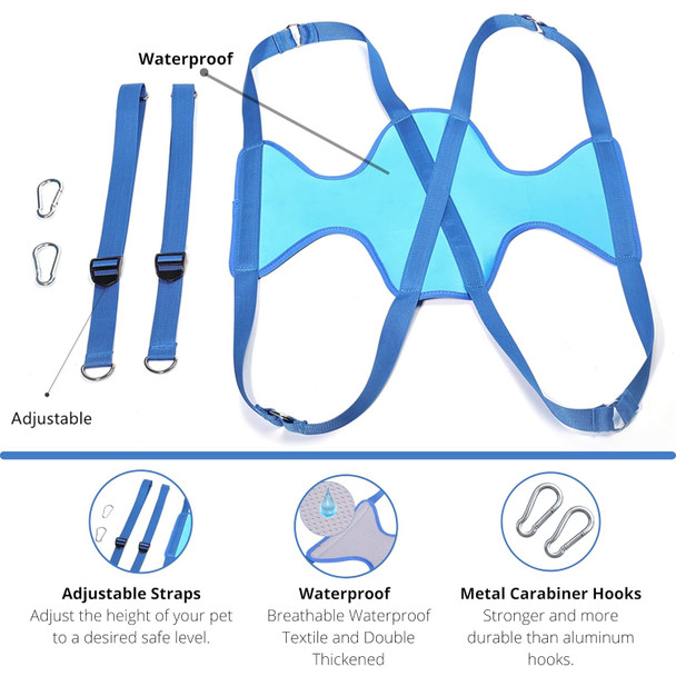 Premium Pet Dog Grooming Hammock For Small Dogs & Cats - Breathable Dog Grooming Hammock- Waterproof Fabric Carabiner Hooks & Adjustable Straps For Bathing Washing Teeth Cleaning & Nail Trimming