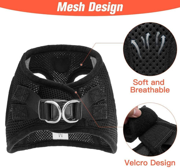 Pawchie Puppy Harness And Leash Set - Soft Mesh Dog Vest Harness, Reflective & Adjustable Harness For Small To Medium Dogs, Cats And Puppies