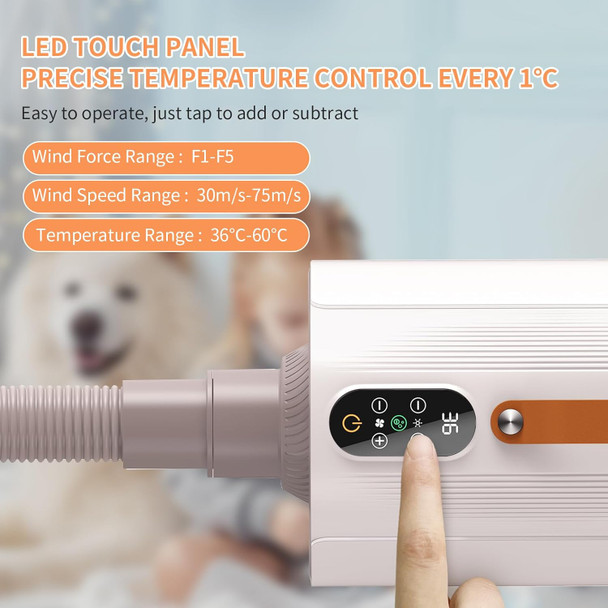 Dog Hair Dryer,High Velocity Dryer For Dogs 1700W Pet Grooming Force Blower With 4 Nozzles,Dog Blow Dryer For Large/Small Dogs Blower For Deshedding Adjustable Speed And Temperature