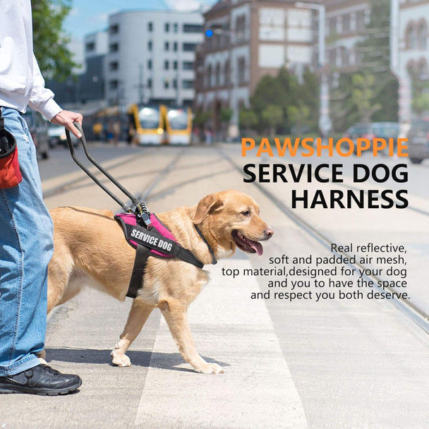Real Reflective Service Dog Vest Harness With 2 Removable Service Dog And 2 “Emotional Support’’ Patches, Woven Polyester & Nylon, Comfy Soft Padding (L(Girth:28-36''), Pink) Real Reflective Service Dog Vest Harness With 2 Removable Service Dog And 2 “Emotional Support’’ Patches, Woven Polyester & Nylon, Comfy Soft Padding (L(Girth:28-36''), Pink)