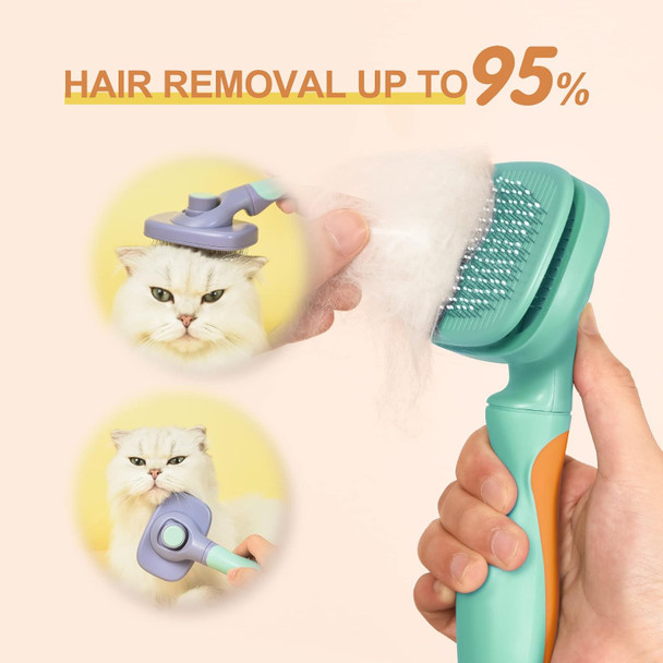 Pet Grooming Brush, 2 Sided Undercoat Rake For Cats Dogs, Effective Deshedding And Dematting Tool For Pet Hair Removing