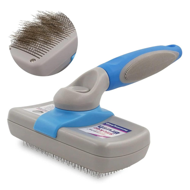 Performore Pet Grooming Brush, Self Cleaning Slicker Brush With Stainless Steel Wire Bristles For Dogs And Cats, Shedding Grooming Tools For Fur Pets Hair Brush