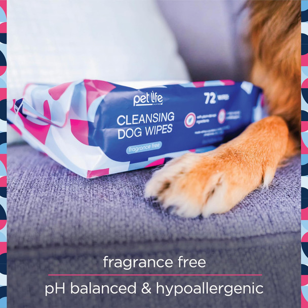 Pet Wipes For Dogs, Dog Cleaning Wipes - Plant-Based Dog Wipes With Moisturizing Aloe Leaf & Calendula - Made In The Usa - Fragrance Dog Grooming Wipes - 72Ct (Pack Of 3)