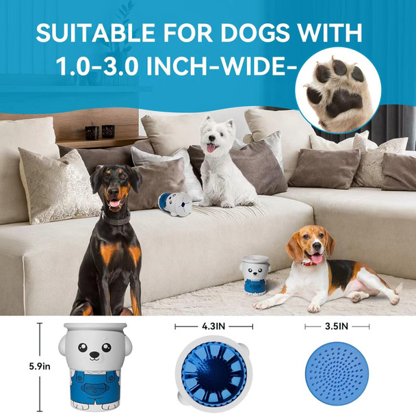 Dog Paw Cleaner With Removable Bottom Brushes And Handle，Paw Cleaner For Dogs，Portable Dog Paw Washer For Large，Small，Medium Breed Dogs (Cowboy Pup, 5.9 4.3 4.3 In)