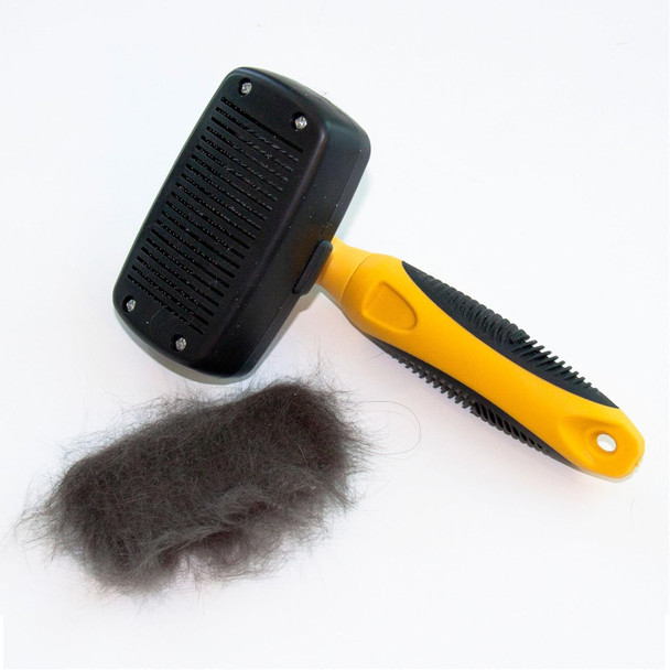 Retractable Slicker Brush - For Dogs, Cats, Rabbits, Any Long Haired Breed Pets – Reduce Shedding - Self Cleaning Design