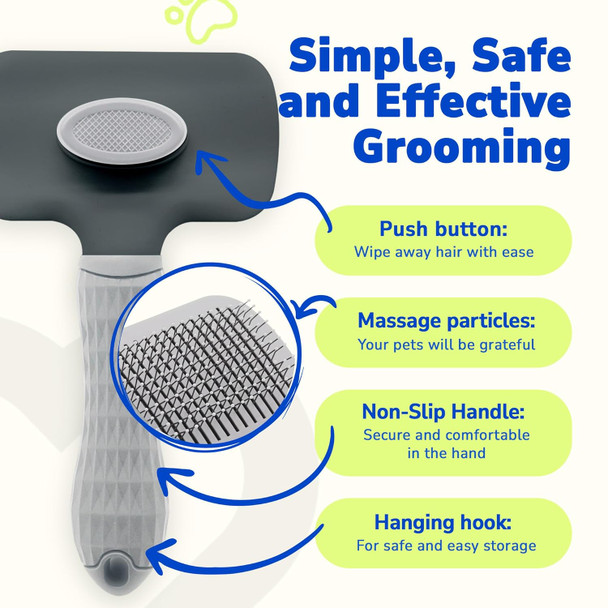 Pet'S Dream Self Cleaning Slicker Brush For Dogs, Cat & Dog Grooming Brush, Easy Push Button Cleanup, Comfort Massage, Slicker Brush For Large Dogs, Short-Haired And Long-Haired Pets, Non-Slip Handle Pet'S Dream Self Cleaning Slicker Brush For Dogs, Cat & Dog Grooming Brush, Easy Push Button Cleanup, Comfort Massage, Slicker Brush For Large Dogs, Short-Haired And Long-Haired Pets, Non-Slip Handle