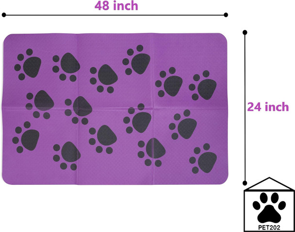 Dog Grooming Table Mat, Non Slip Pad, Soft, Stable, (Purple, 24X48 Inch)