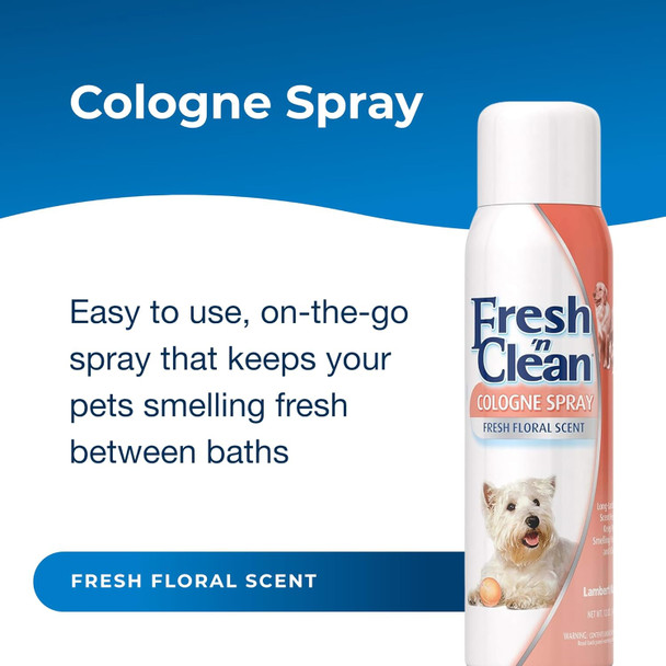 Petag Fresh ’N Clean Cologne Spray - Fresh Floral Scent - 12 Oz - Controls Odor & Keeps Dogs Smelling Fresh