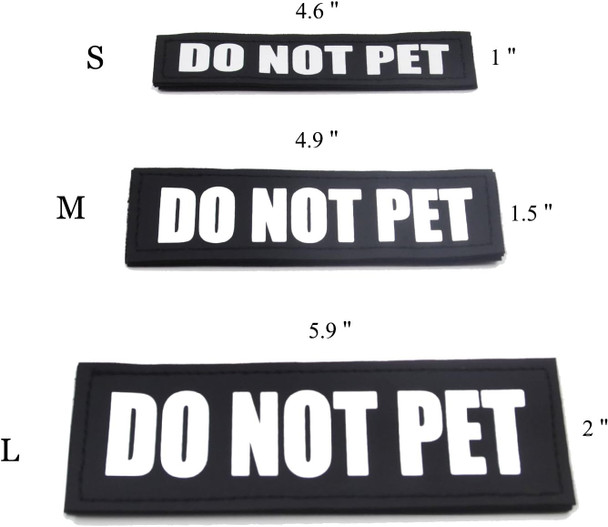 2 Pack Reflective Service Dog Patches With Hook Back For Pet Collar Vest Harness - 3 Sizes