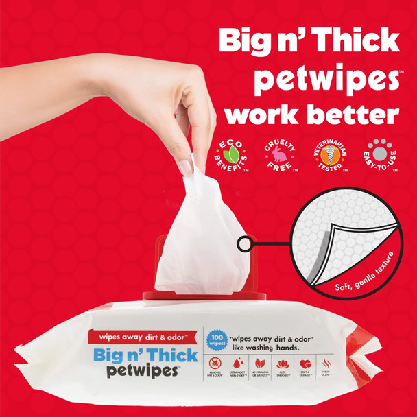 Petkin Big N' Thick Petwipes 100 Ct