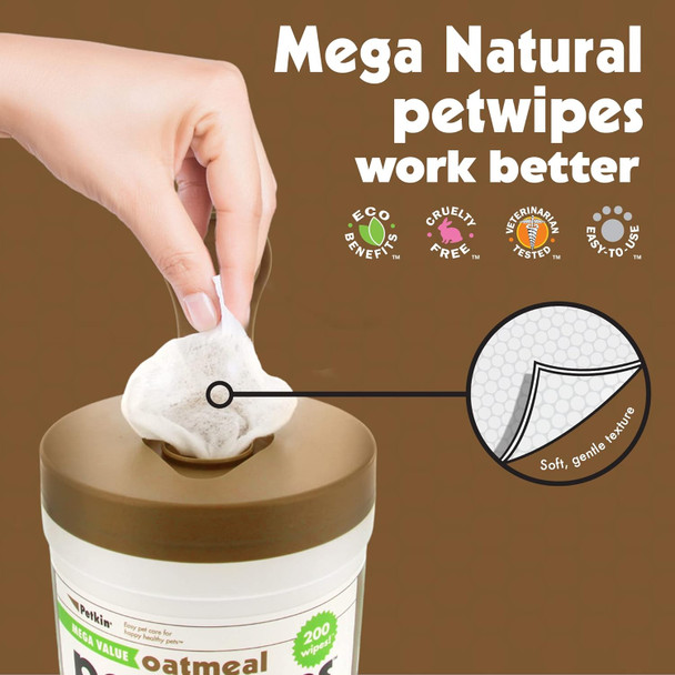 Petkin Jumbo Pet Eye Wipes, 80 Extra Moist Wipes, 2 Pack - Natural Formula Gently Removes Dirt, Discharge, & Tear Stains - Safe, Convenient, & Easy To Use Pet Wipes For Dogs, Cats, Puppies & Kittens
