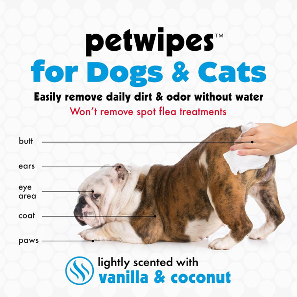 Petkin Mega Valu-Pak Pet Wipes, 500 Total Wipes - Pet Wipes For Dogs And Cats - For Face, Paws, Ears, Body And Eye Area - Super Convenient Dog Cleaning Wipes, Ideal For Home Or Travel - Easy To Use