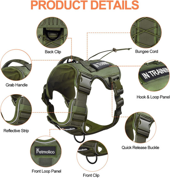 Petmolico Dog Harness For Small Dogs No Pull, Cute Dog Harness With Two Leash Clips And Soft Handle, Reflective Easy Walk Dog Harness With Leash, Pink Leopard Small