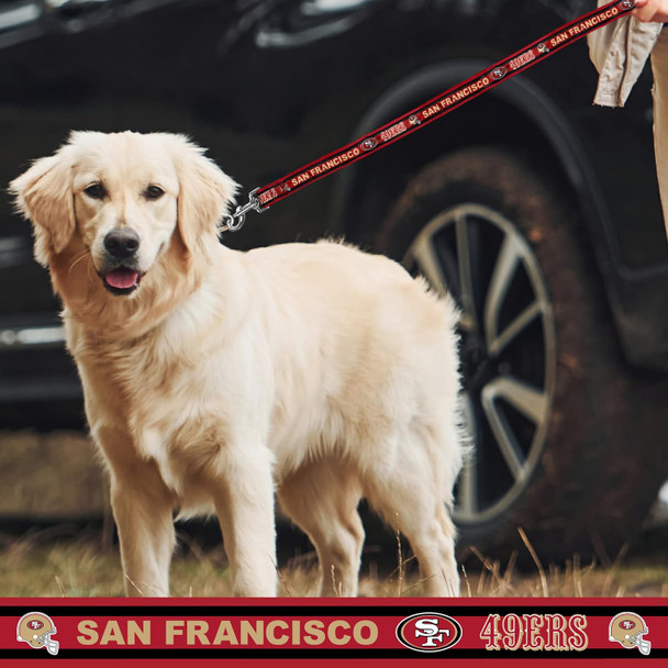 Nfl Pet Leash San Francisco 49Ers Dog Leash, Large Football Team Leash For Dogs & Cats. A Shiny & Colorful Cat Leash & Dog Leash Licensed By The Nfl