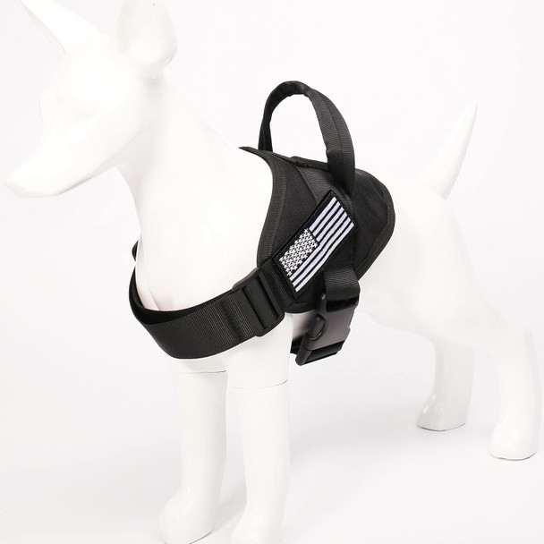 Tactical Dog Harness, Dog Halter Harnesses For Small Or Large Dogs No Pull, Service Dog Harness Black Small (S)