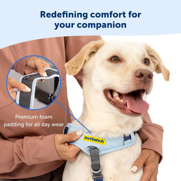 Petsafe Easy Walk Comfort No-Pull Dog Harness Full-Body Padding - Better Walks On The First Use - 5 Points Of Adjustment Medium/Large, Blue