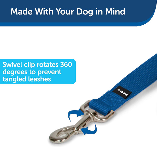 Petsafe Nylon Dog Leash - Strong, Durable, Traditional Style Leash With Easy To Use Bolt Snap - 1 In. X 4 Ft., Royal Blue