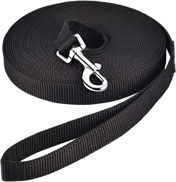 Pettom Dog Training Leash Long Line Puppy Obedience Recall Lead For Dogs Agility Lead Black 30Ft 50Ft 65Ft 10Ft 15Ft Great For Play Camping Beach Backyard(Xl 50Ft, Black)