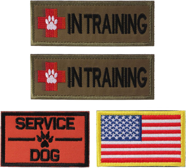 Service Dog Patch For Vest Harness Backpack K9 Morale Badge Tactical Hook And Loop In Training Usa Back Embroidered Tag