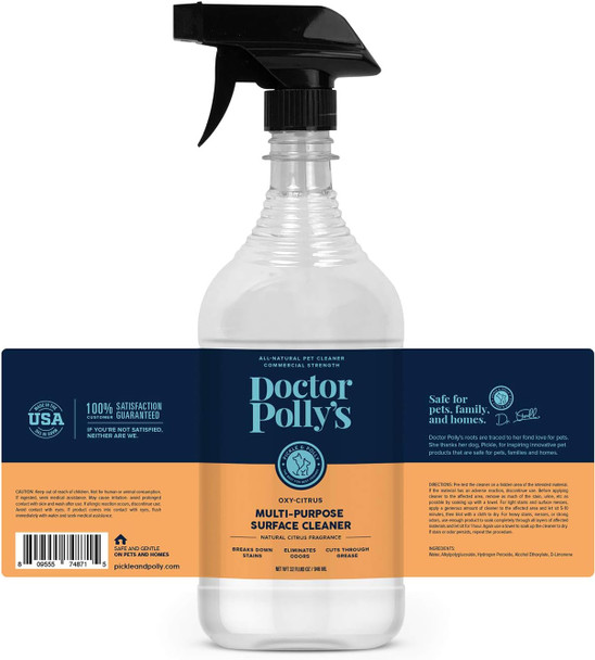 Pickle & Polly Professional Strength Pet Stain And Odor Remover For Dog And Cat Urine, Multi-Surface Cleaner For Pets, Furniture, And Homes (32Oz) Pickle & Polly Professional Strength Pet Stain And Odor Remover For Dog And Cat Urine, Multi-Surface Cleaner For Pets, Furniture, And Homes (32Oz)